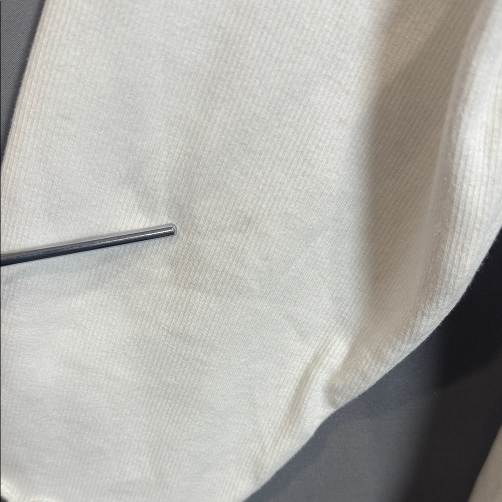 💜 Riley & Rae White Ribbed Cardigan Top XL Button Front Cropped - Picture 8 of 10